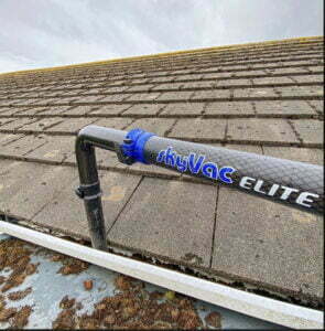SkyVac been used to clean the mess from the gutters. Gutter cleaning near me